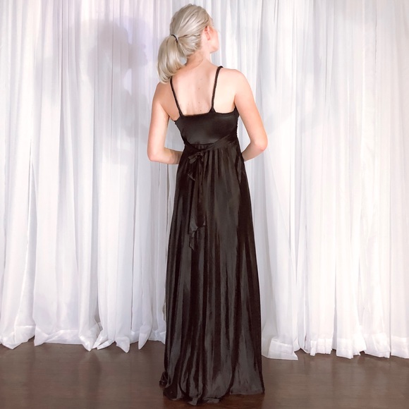 Black Formal Bridesmaid Homecoming Prom Dress - Picture 6 of 8